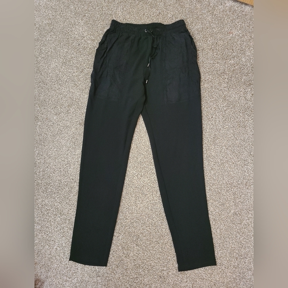 Soaked in Luxury Sydney black faux suede pocket joggers
